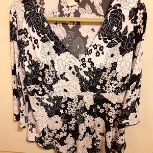 Womens Cocoma Black & White Top Size Large